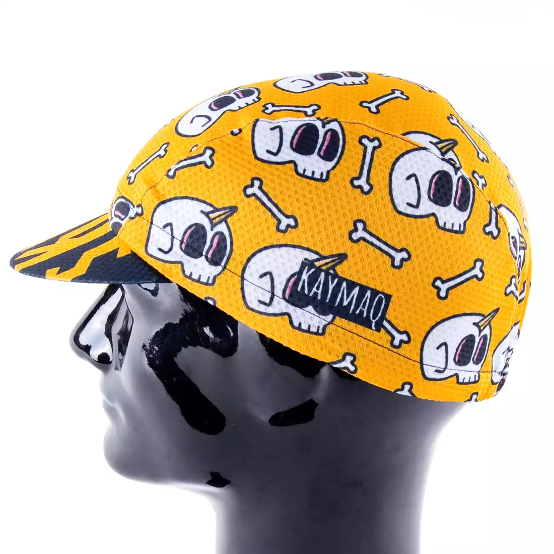KAYMAQ DESIGN CZK1-1 SKULL Cycling cap with a visor