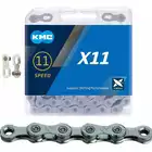 KMC X11 bicycle chain 11-speed, 118 links, gray