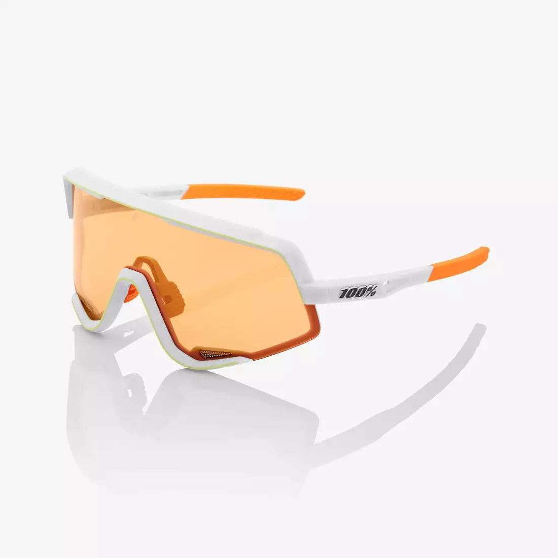 100% GLENDALE Soft Tact Oxyfire White bicycle/sports glasses, white
