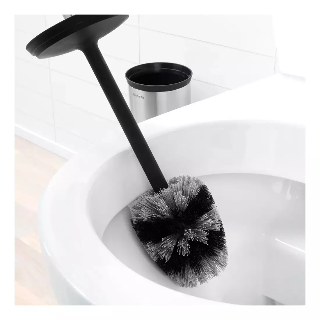 BRABANTIA wall-mounted toilet brush, matt silver