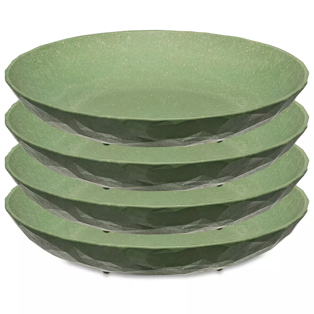 KOZIOL CLUB set of 4 plates, nature leaf green