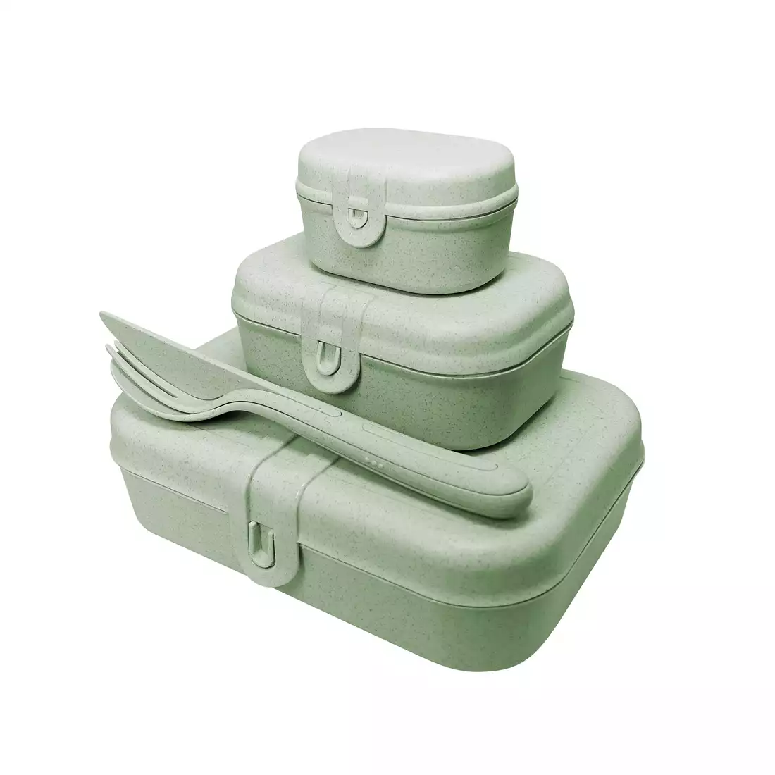 Koziol Pascal ready organic set of lunchboxes + cutlery, green