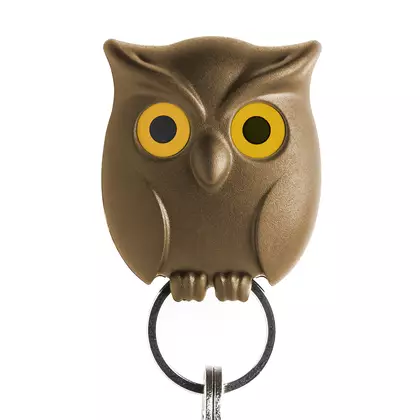 QUALY key hanger, owl, brown