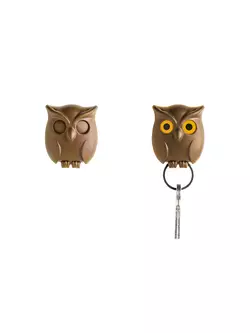 QUALY key hanger, owl, brown