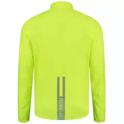 Rogelli DISTANCE men's cycling rain jacket, fluorine