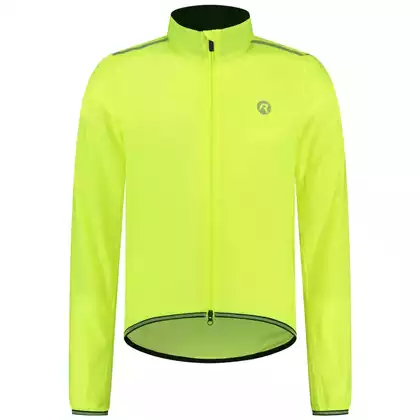 Rogelli ESSENTIAL men's cycling rain jacket, fluorine