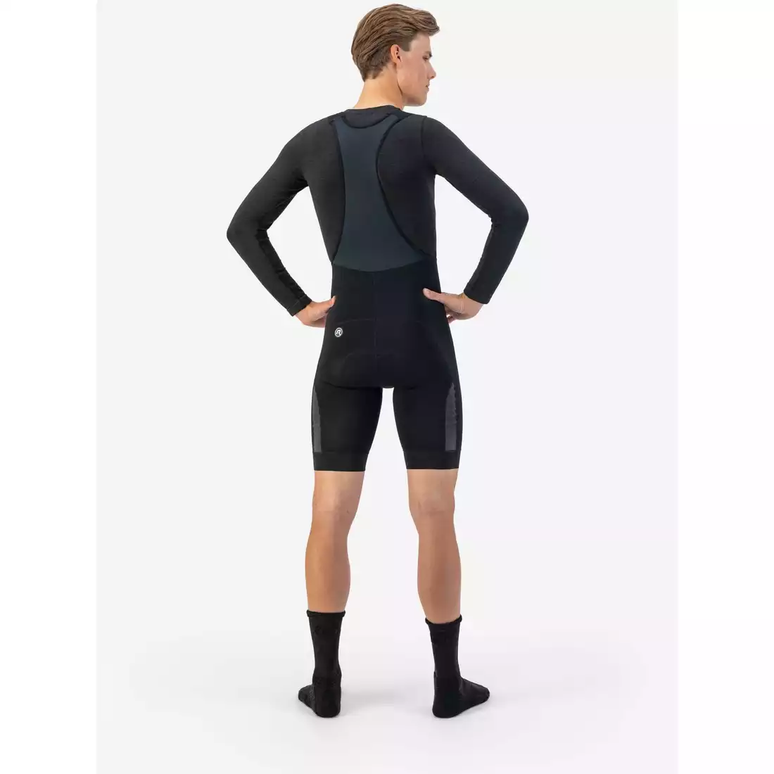 Rogelli THERMAL DWR men's cycling shorts with braces, warm, black