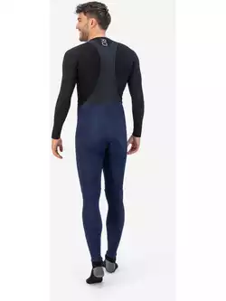 Rogelli ULTRACING men's insulated cycling trousers with braces, navy blue