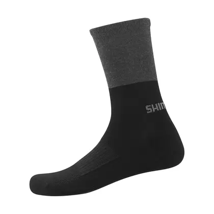 SHIMANO winter cycling socks Original Wool Tall Socks ECWSCBWUS11ML1360 Black-gray