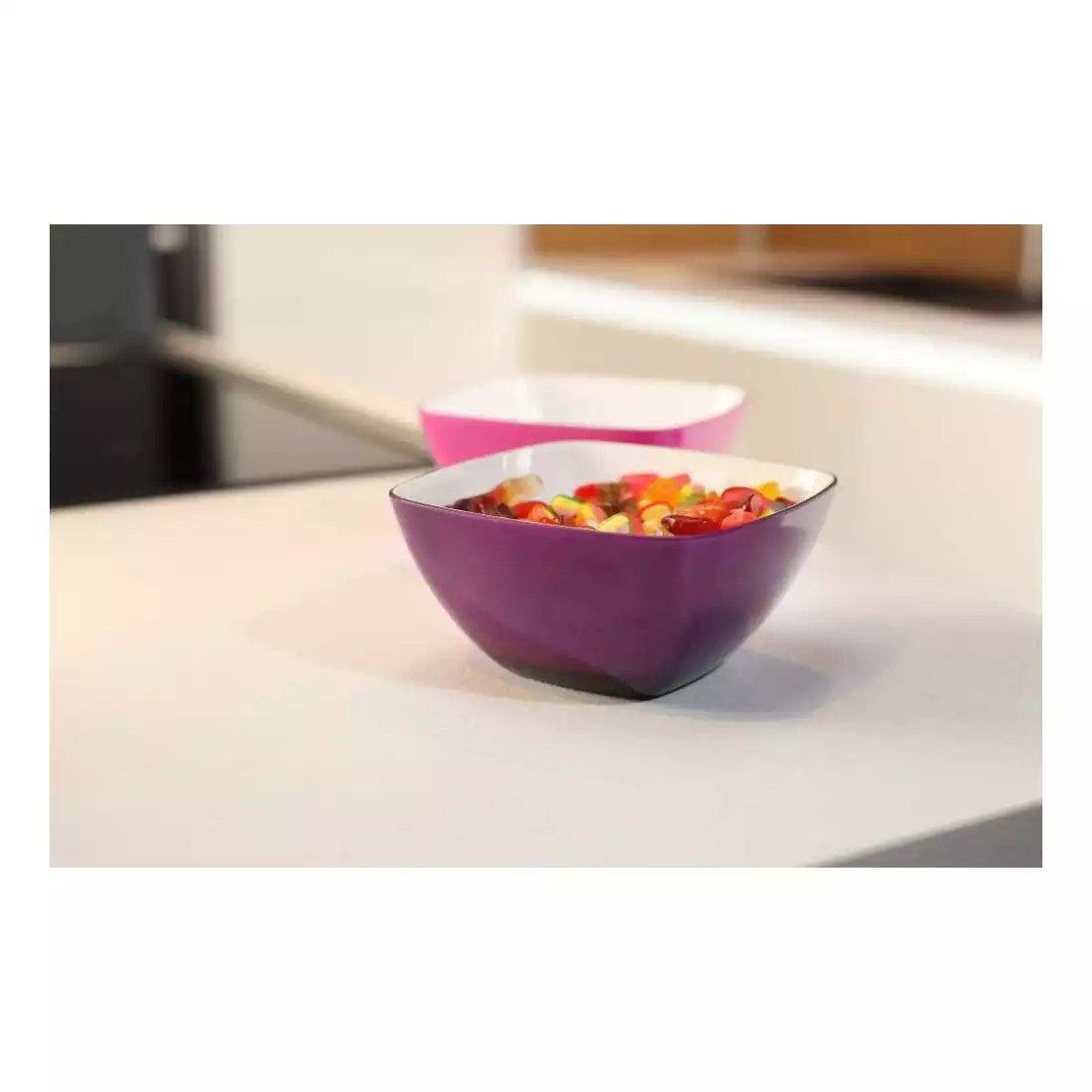 VIALLI DESIGN LIVIO square acrylic bowl, violet
