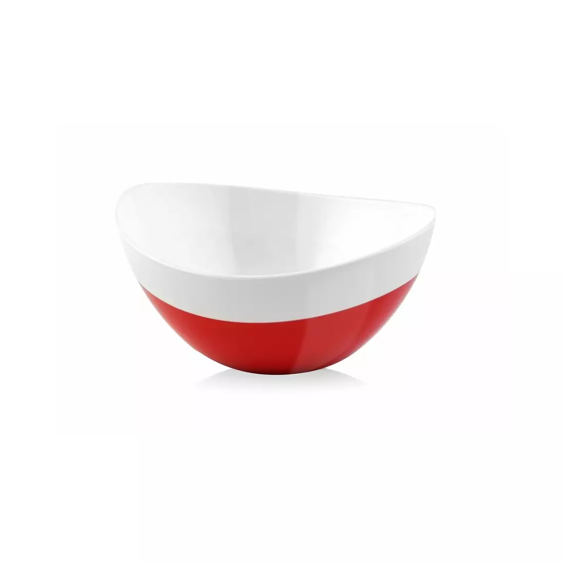 Vialli Design Livio Duo oval bowl, white and red