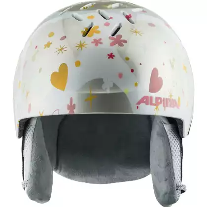 ALPINA PIZI 2023 children's ski / snowboard helmet Pearlwhite Hearts