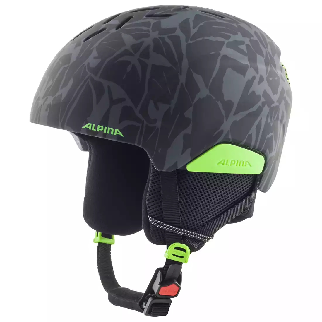 ALPINA PIZI children's ski/snowboard helmet, black-green camo matt