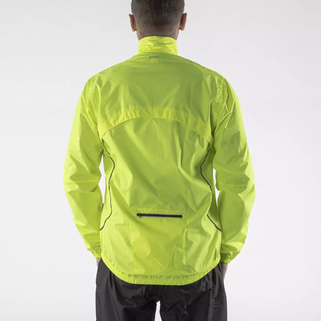 KAYMAQ J1 men's rain cycling jacket, fluo yellow