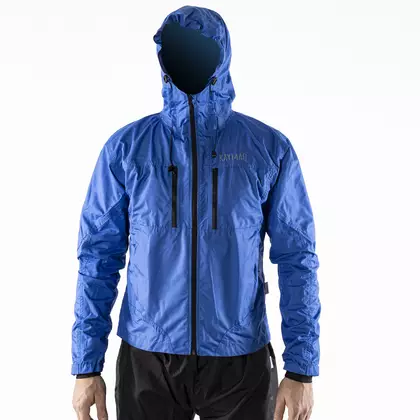 KAYMAQ J2MH men's hooded rain cycling jacket, blue