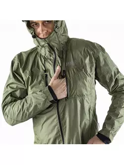 KAYMAQ J2MH men's hooded rain cycling jacket, olive