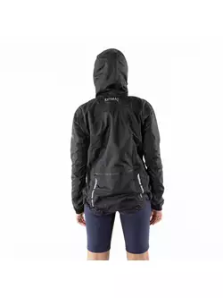 KAYMAQ J2WH women's hooded rain cycling jacket, black