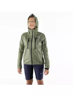 KAYMAQ J2WH women's hooded rain cycling jacket, olive