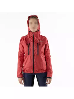 KAYMAQ J2WH women's hooded rain cycling jacket, red