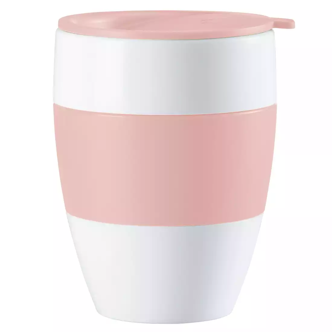 KOZIOL AROMA TO GO 2.0 thermal mug 400 ml, white and pink