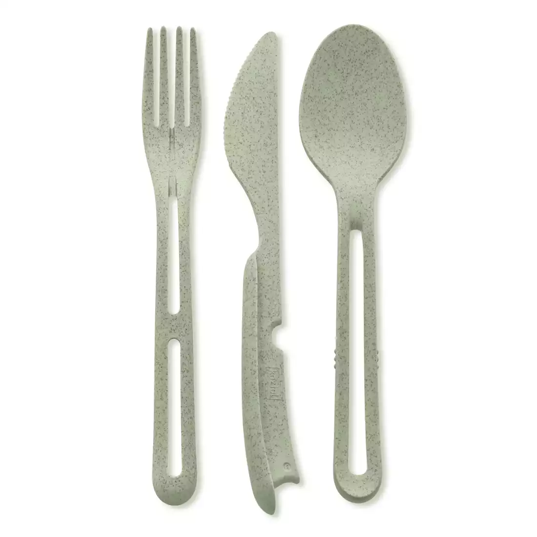 Koziol Klikk Organic cutlery set, 3-pieces, green