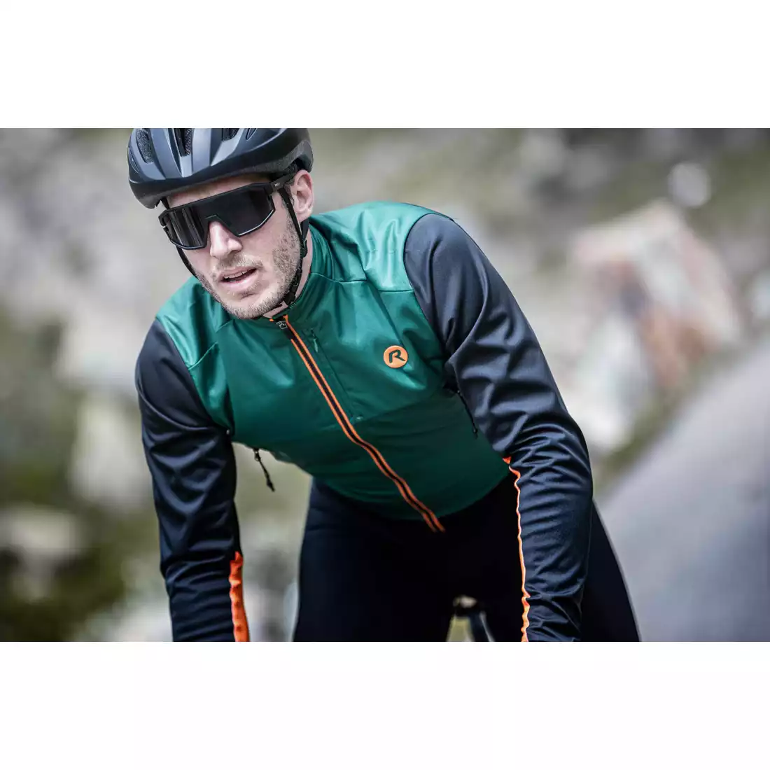 ROGELLI CADENCE men's winter cycling jacket green-orange