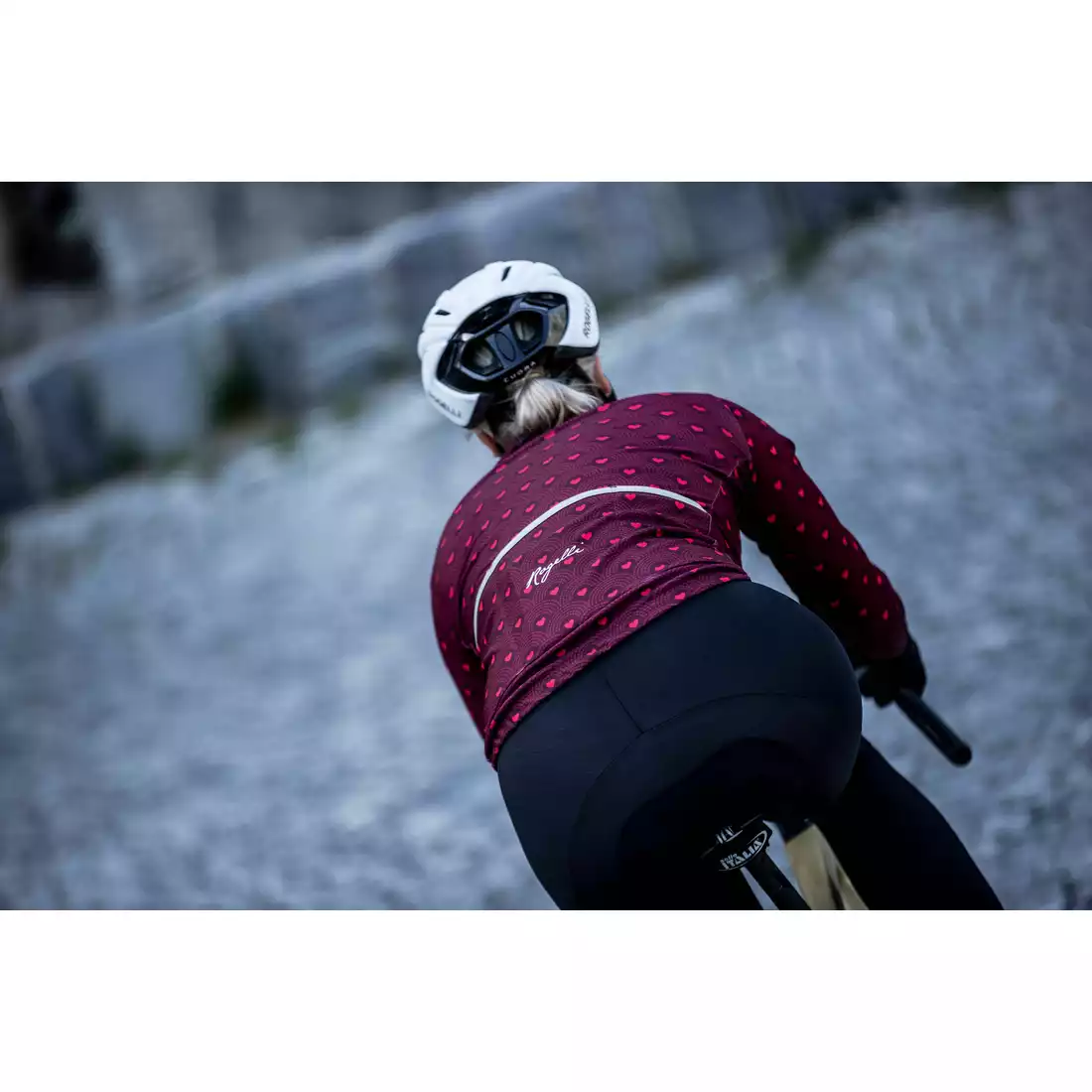 ROGELLI HEARTS women's winter cycling jacket, red