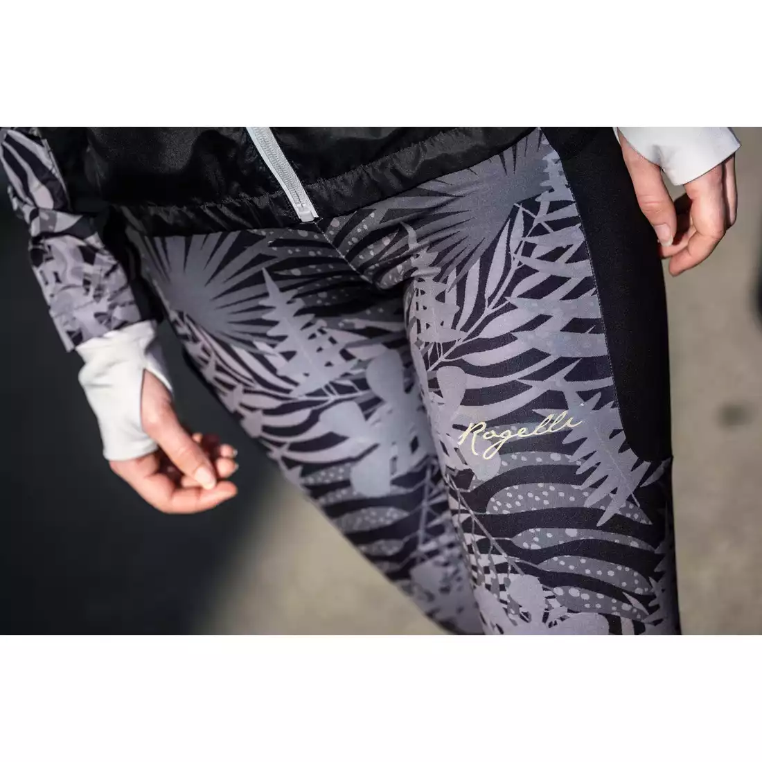 ROGELLI SAGE women's winter running pants, gray and black