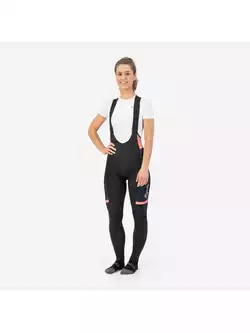 ROGELLI SELECT II women's winter cycling trousers with braces, coral