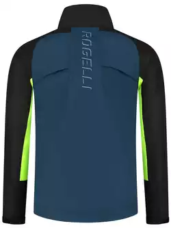 Rogelli ENJOY II men's jacket, windbreaker for running, navy blue-black-fluoro yellow