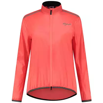 Rogelli ESSENTIAL women's cycling rain jacket, coral 