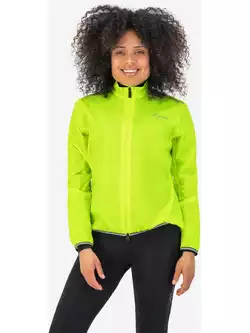 Rogelli ESSENTIAL women's cycling rain jacket, fluor 