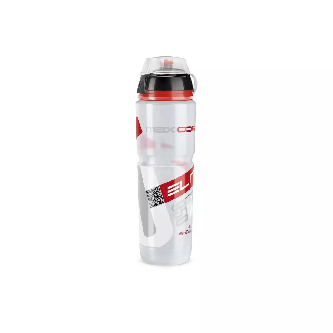 ELITE Bottle Maxi Corsa MTB Transparent-Red Logo 1000ml EL0102006 SS18