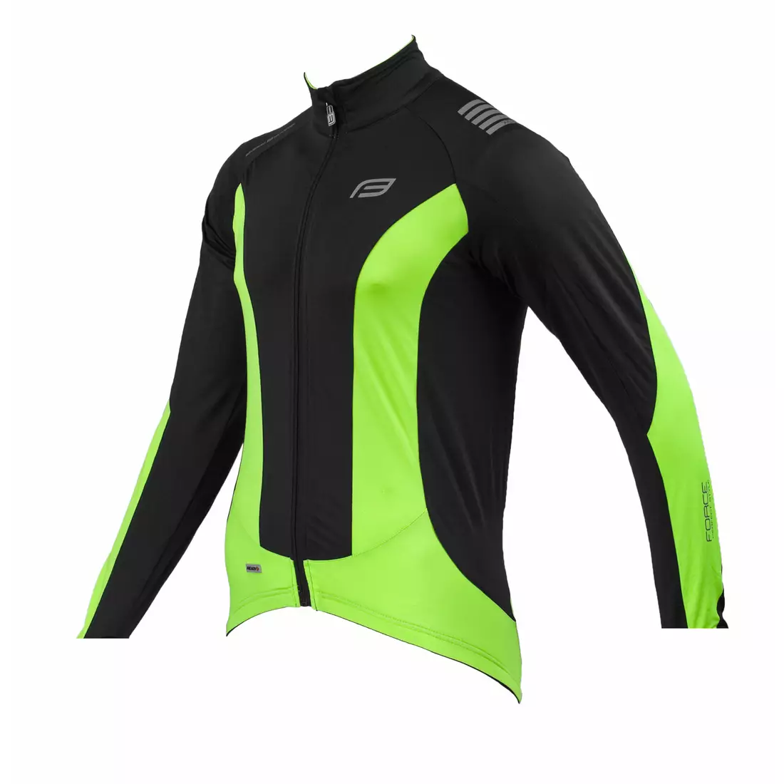 FORCE X68 - 89983 - men's insulated cycling sweatshirt - color: Black-fluor