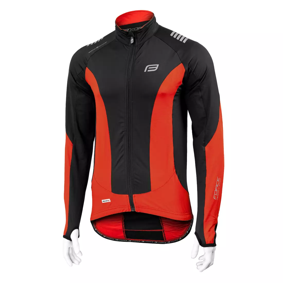 FORCE X68 - 89985 - man's insulated bicycle sweatshirt black-red