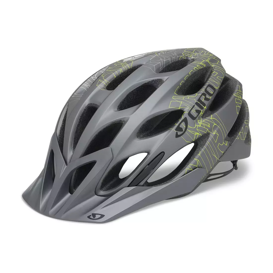 GIRO PHASE - bicycle helmet, titanium / yellow graphics