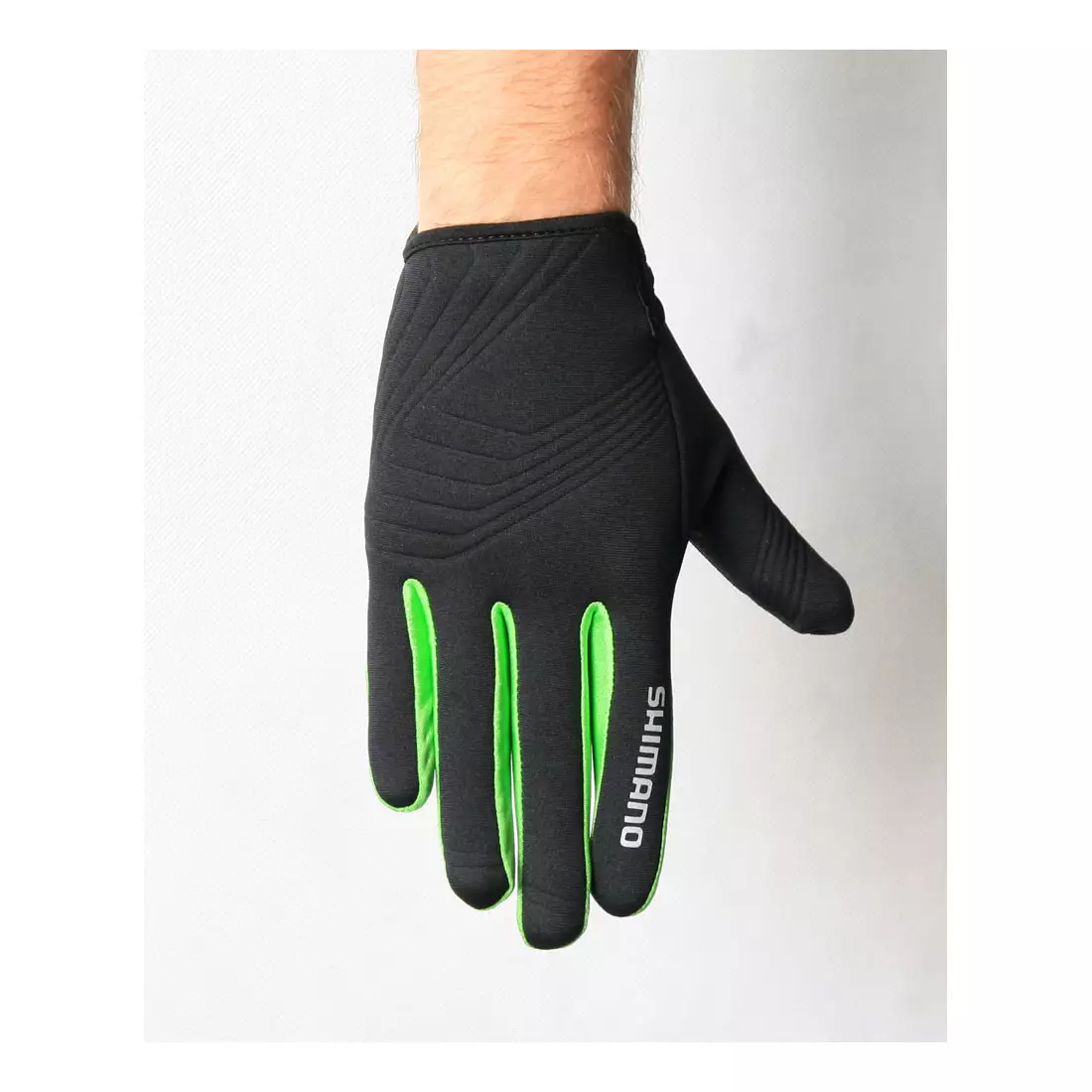 SHIMANO Windbreak winter gloves ECWGLBWLS32, color: Black and green