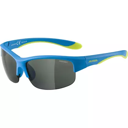 ALPINA JUNIOR FLEXXY YOUTH HR kids cycling/sports glasses, blue-lime matt