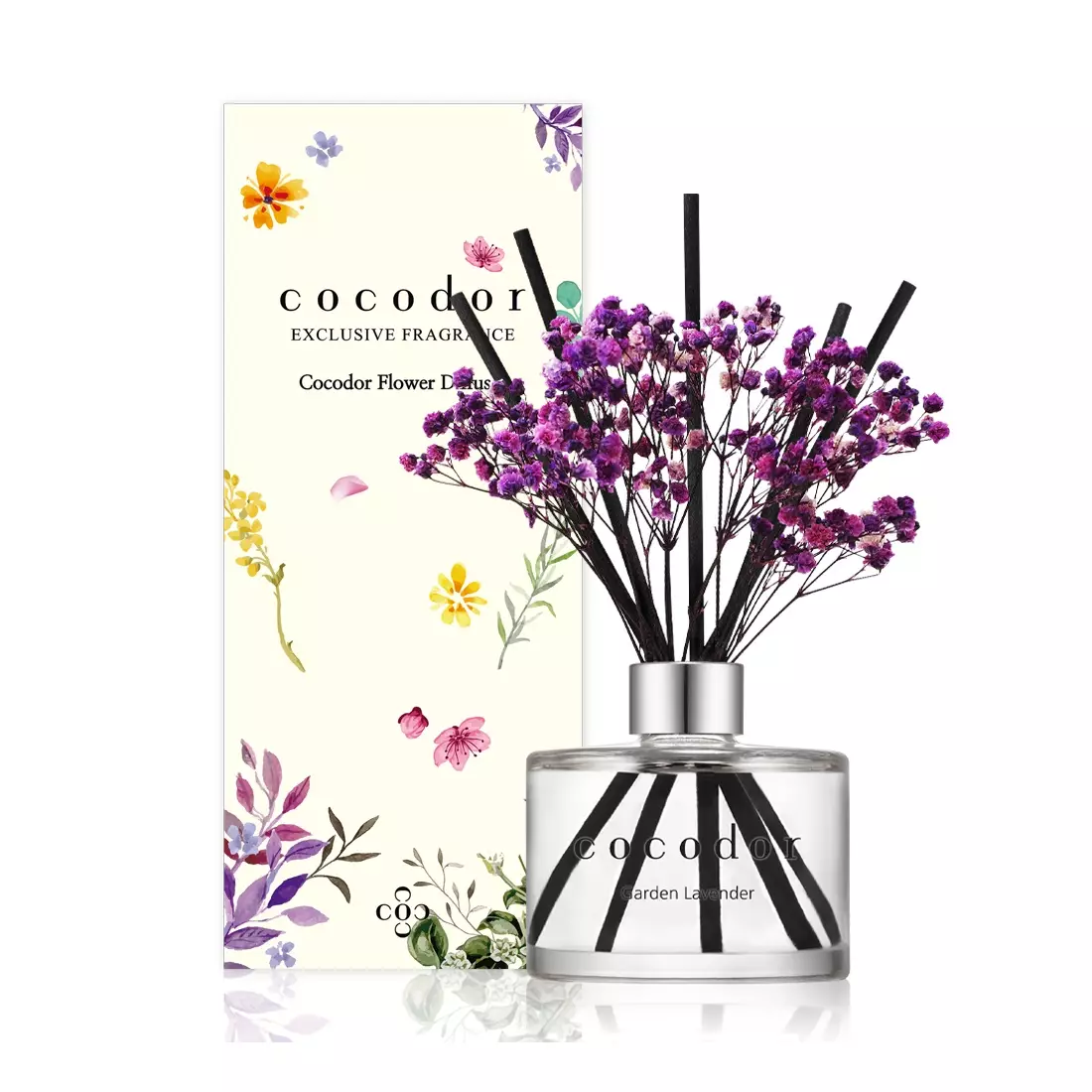 COCODOR aroma diffuser with sticks and flowers, garden lavender 200 ml