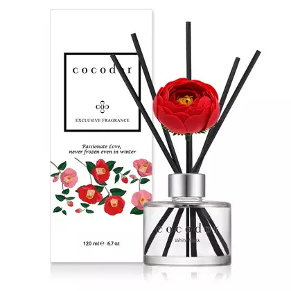 COCODOR aroma diffuser with sticks camellia, white musk 120 ml