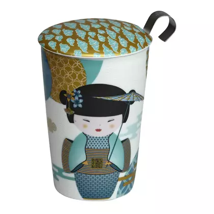 EIGENART TEAEVE thermal mug, porcelain 350 ml, Geisha petrol