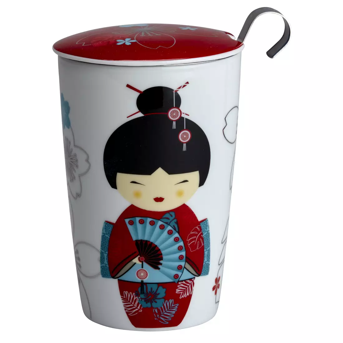 EIGENART TEAEVE thermal mug, porcelain 350 ml, Geisha red