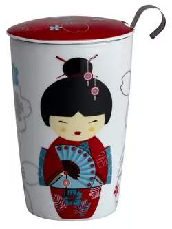 EIGENART TEAEVE thermal mug, porcelain 350 ml, Geisha red