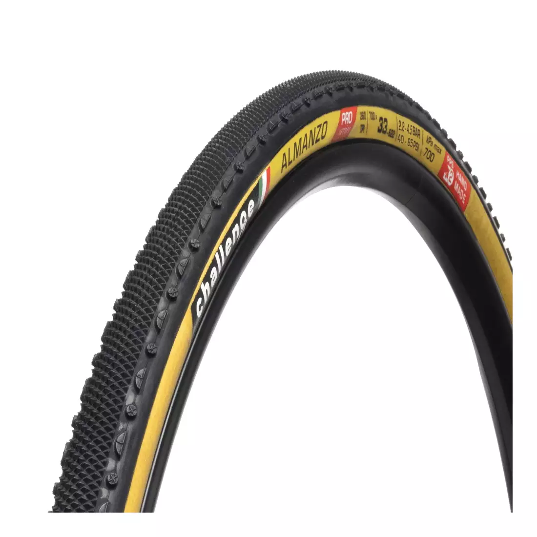 CHALLENGE ALMANZO gravel bike tire 28&quot; (700x33c) 260 TPI, black and cream