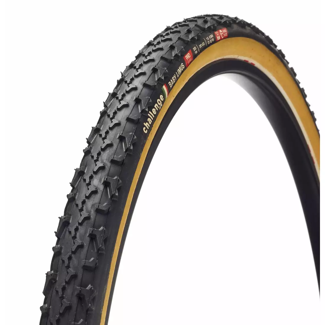 CHALLENGE BABY LIMUS OPEN TUBULARS cyclocross tire 28&quot; (700x33c) 300TPI, black and cream