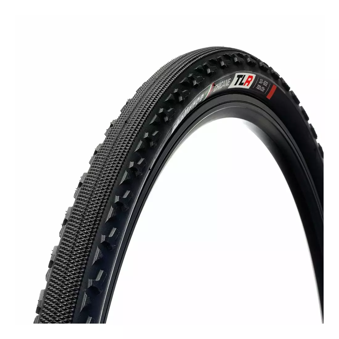 CHALLENGE CHICANE TLR cyclocross/gravel tire 28&quot; (700x33c) 120 TPI, black