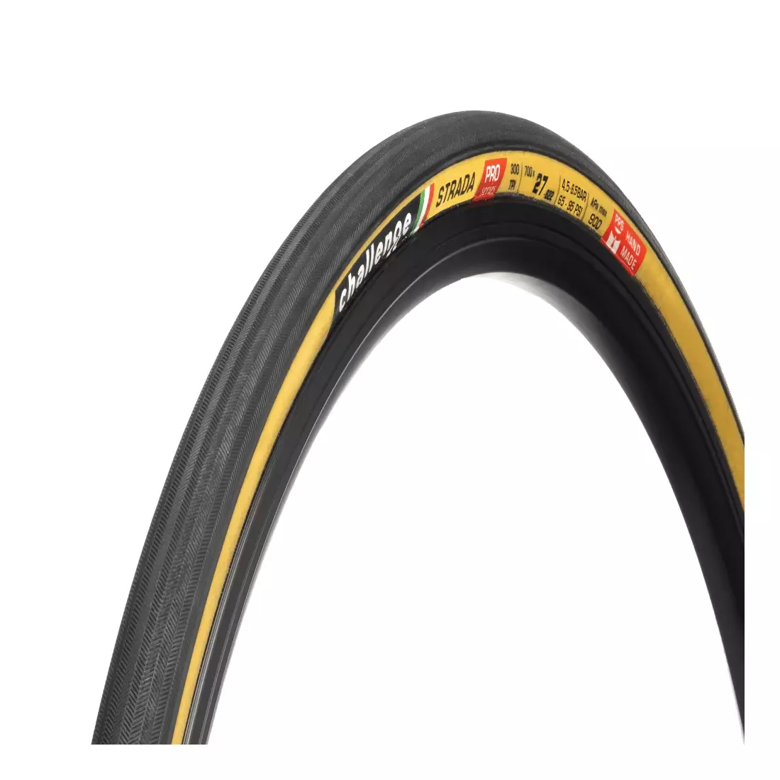 CHALLENGE STRADA PRO road bike tire 28&quot; (700x27mm), 300 TPI, black and cream