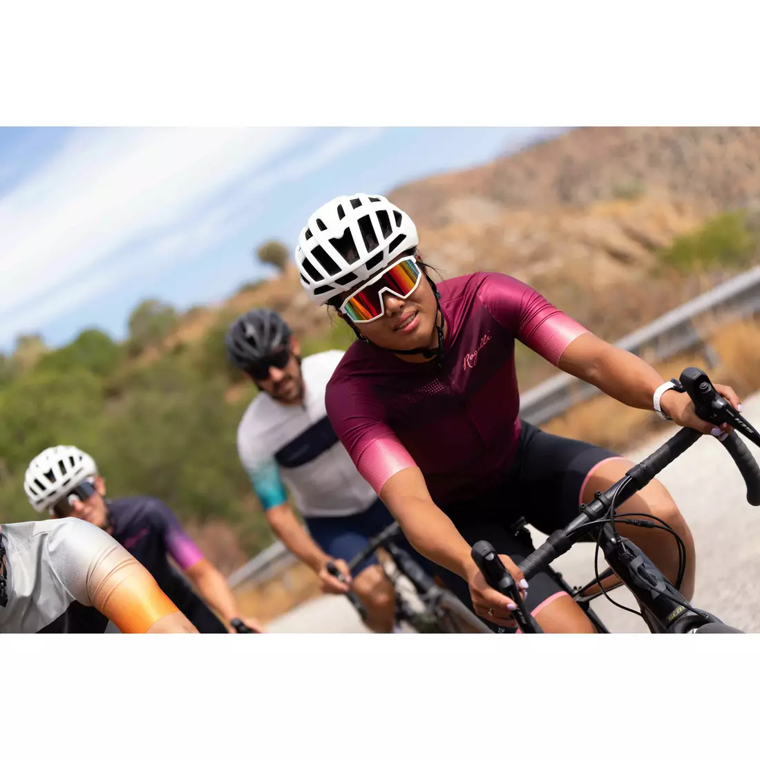ROGELLI DAWN women's cycling jersey, maroon-coral