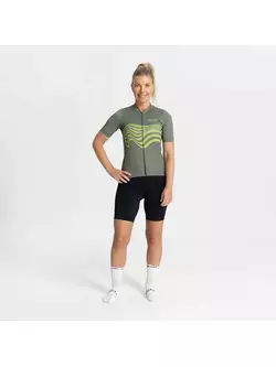 Rogelli DIAGA women's cycling jersey, green-gold