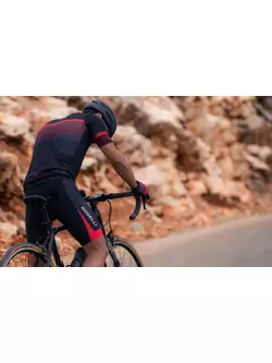 Rogelli FUSE II mens cycling bib shorts, black and red